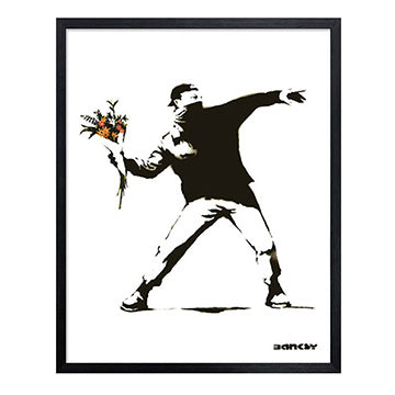 バンクシー Flower Thrower フレーム付