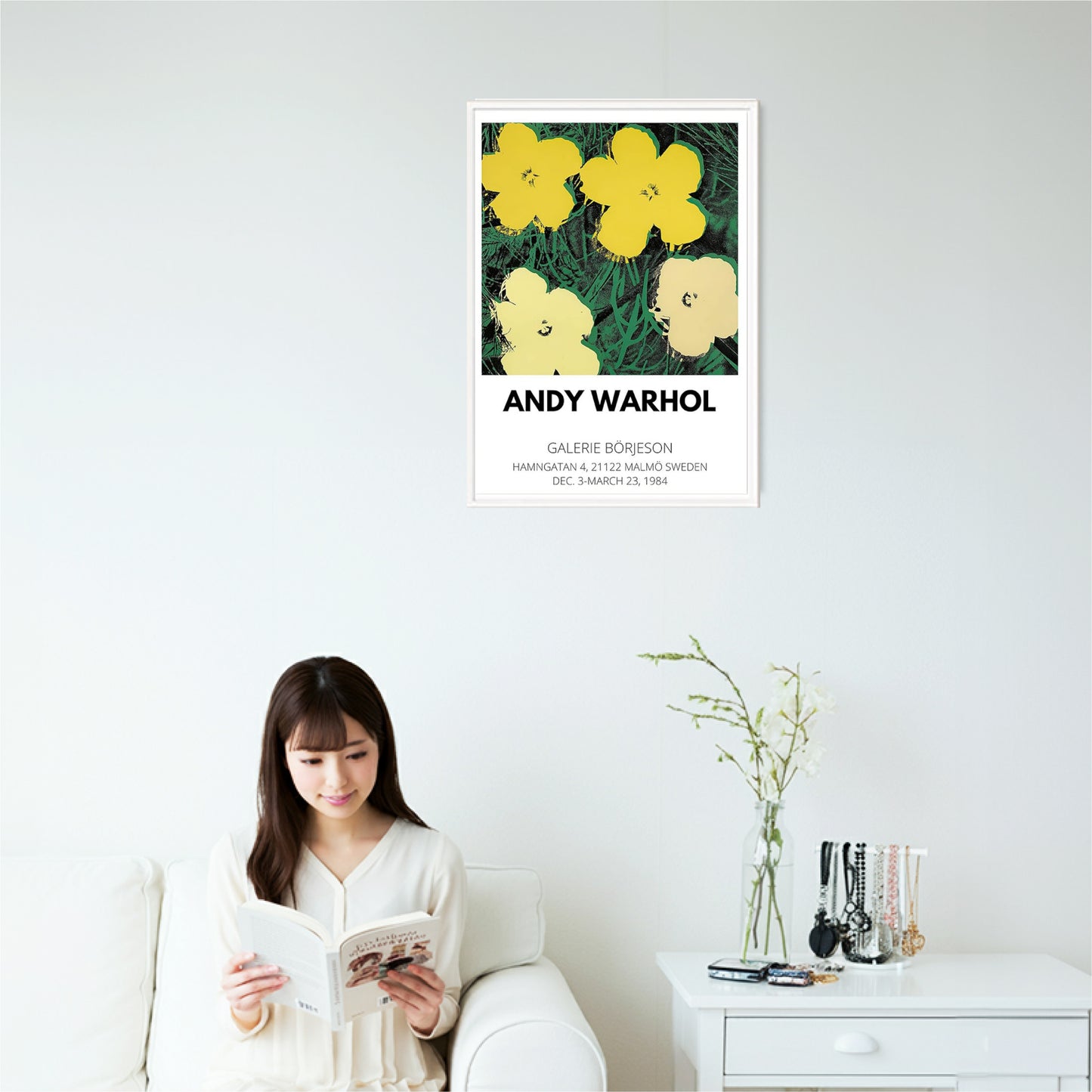 アンディ・ウォーホル 花 アートパネル フレーム付
