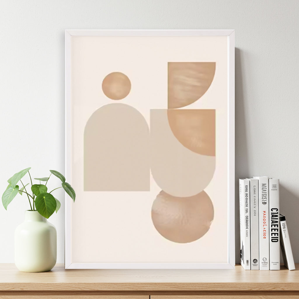 ベージュ　ジャパンディ　アートポスター　抽象画シリーズ